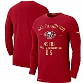 Men's San Francisco 49ers Nike Scarlet 2019 Salute to Service Sideline Performance Long Sleeve Shirt